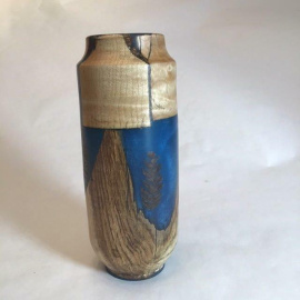 Raymond Sapergia - Mixed wood & Resin vase